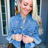 Aphrodite Pearl Denim Jacket