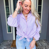 Pippa Pink Jeweled Button Up