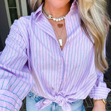 Pippa Pink Jeweled Button Up