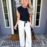 Edgy Couture Pinstripe Pants