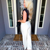 Edgy Couture Pinstripe Pants