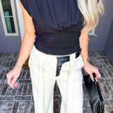 Edgy Couture Pinstripe Pants
