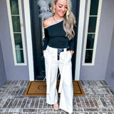 Edgy Couture Pinstripe Pants