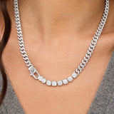 Pavé Julian Loves Diamonds Necklace 18" - Silver