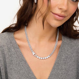 Pavé Julian Loves Diamonds Necklace 18" - Silver
