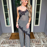 House Of Gingham Asymmetrical Lace Top