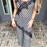 House Of Gingham Asymmetrical Lace Top