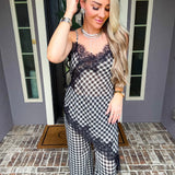 House Of Gingham Asymmetrical Lace Top