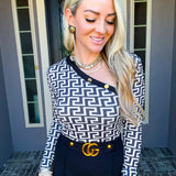 Opulence Obsession Geo Print Top