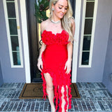 Havana Nights Bodycon Dress - Red