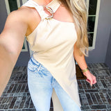 Avant Asymmetrical Top - Taupe
