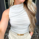 Sweet Escape Ruched Mesh Top