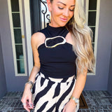 Unrivaled Gold Detail Top - Black