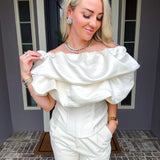 Dramatic Elegance Off Shoulder Ruffle Top