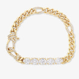 Knot Diamonds Figaro Chain Bracelet - Gold
