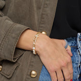 Knot Diamonds Figaro Chain Bracelet - Gold