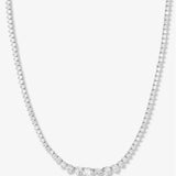 Not Your Basic Graduated Tennis Necklace 16" - Silver