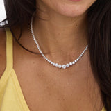 Not Your Basic Graduated Tennis Necklace 16" - Silver