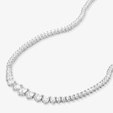 Not Your Basic Graduated Tennis Necklace 16" - Silver