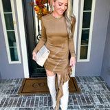 Mocha Muse Suede Dress