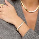 Pavé Julian Loves Diamonds Bracelet 7.5" - Gold