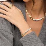 Pavé Julian Loves Diamonds Bracelet 7.5" - Gold