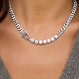Pavé Julian Loves Diamonds Necklace 16" - Silver