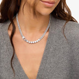 Pavé Julian Loves Diamonds Necklace 16" - Silver