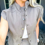 Cool & Collected Denim Fitted Top