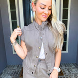Cool & Collected Denim Fitted Top