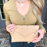 Moda Luxe Ringlet Clutch Purse - Nude