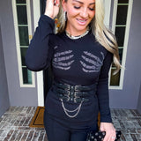 Bone Couture Skull Hands Top