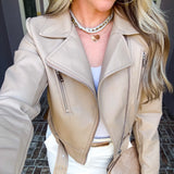 Skyline Statement Leather Jacket - Mocha