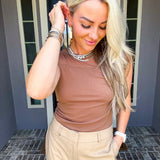 Style Staple Fitted Top - Mocha