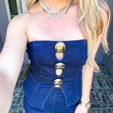 Riviera Romance Gold Detail Top