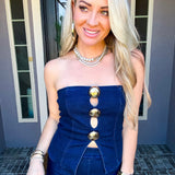 Riviera Romance Gold Detail Top