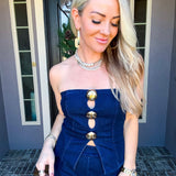 Riviera Romance Gold Detail Top