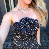 Parisian Polka Dot Flower Top