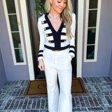 Saint Laurent Society Gold Button Top - White