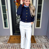 Upper Eastside Luxe Navy Sweater