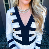 Saint Laurent Society Gold Button Top - White