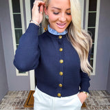 Upper Eastside Luxe Navy Sweater