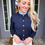 Upper Eastside Luxe Navy Sweater