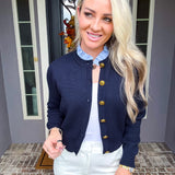Upper Eastside Luxe Navy Sweater