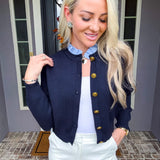 Upper Eastside Luxe Navy Sweater