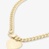 Julian XL Heart Cuban Chain Necklace 16" - Gold
