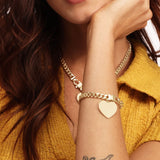 Julian XL Heart Cuban Chain Bracelet 7.5" - Gold