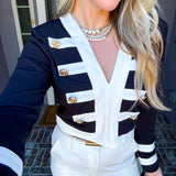 Saint Laurent Society Gold Button Top - Black