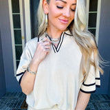 Jet Set Luxe Knit Top - Almond