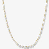 Not Your Basic Graduated Tennis Necklace 16" - Gold